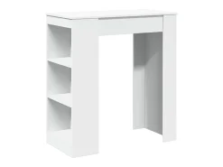 Móvel De Bar*vidaxl Mesa de bar com prateleiras derivados de madeira Branco