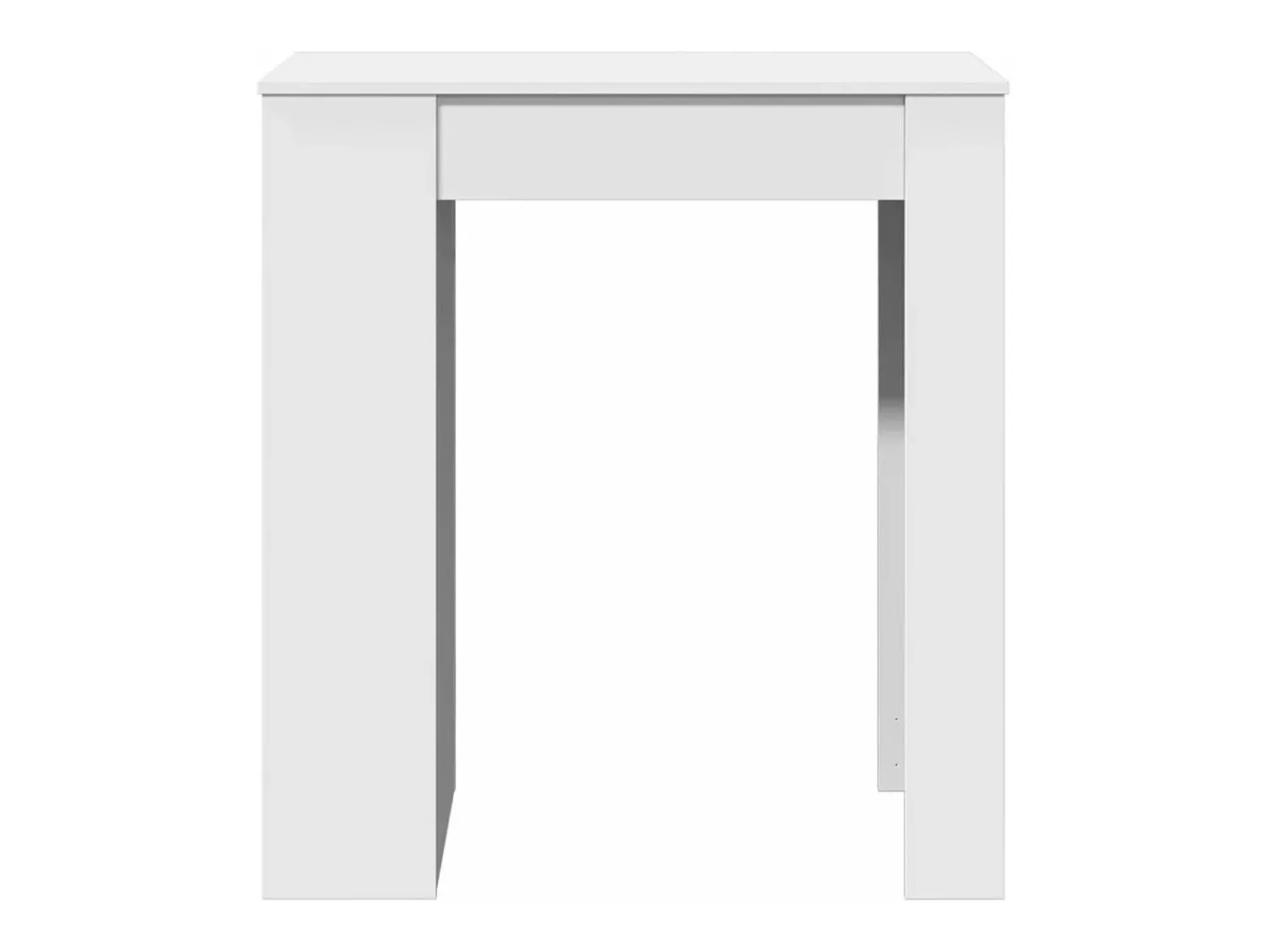 Móvel De Bar*vidaxl Mesa de bar com prateleiras derivados de madeira Branco