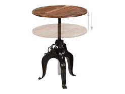 Mesa de bar em madeira recuperada maciça 75x(76-110) cm PT310334^ Móvel De Bar