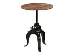 Mesa de bar em madeira recuperada maciça 75x(76-110) cm PT310334^ Móvel De Bar