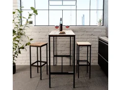 Móvel De Bar|Vicco Mesa de bar madeira antiga 120x50x105 fyrk Castanho