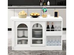 Outlet Mesa de bar moderna, extensível, giratória 360°, com espaço de armazenamento, branca. Branco