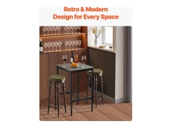 Mesa de Bar SucceBuy, 61 x 61 x 91,4 cm, Mesa Alta de Bar com Estrutura Metálica Robusta, Balcão Alto de Bar Estreito e Comprido, para Cozinha, Sala de Estar^ Móvel De Bar