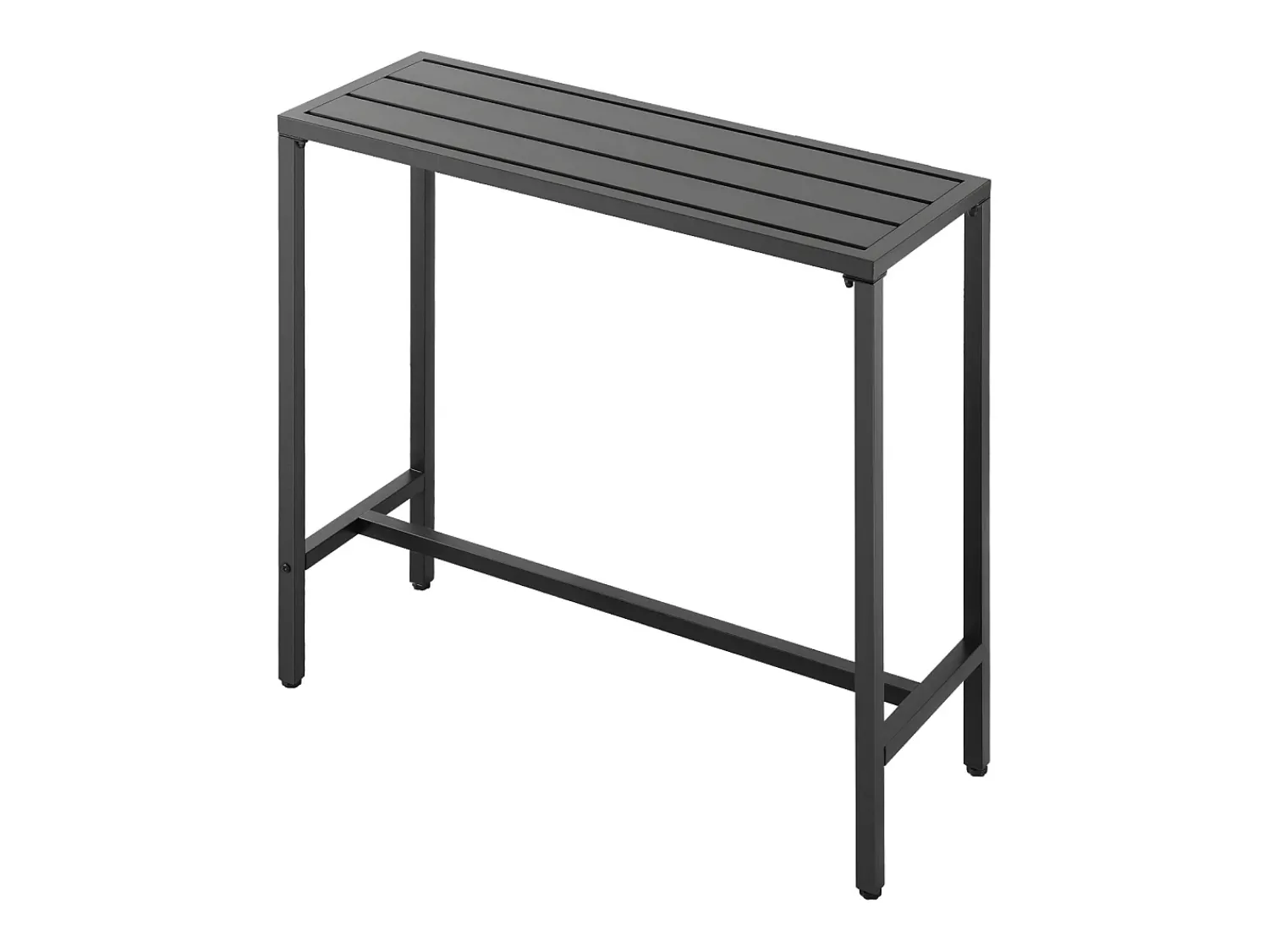 Móvel De Bar| Mesa de Bar SucceBuy Alta Exterior, 100 x 37,5 cm, Mesa de Jantar Retangular, com Tampo Impermeável, Estrutura de Metal Resistente, Mobiliário de Jardim Preto