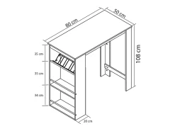 VCM Mesa de bar | Mesa alta com espaço de armazenamento | Dimensões A. 110 x L. 80 x P. 50 cm | Mesa de pé - Oktola (carvalho Sonoma (Sägerau))^ Móvel De Bar