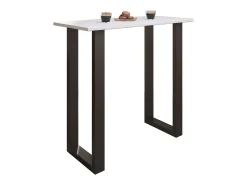 VCM Mesa de bar | Tresen | Mesa em pé | Mesa alta | Mesa de mesa com rolamentos - Xona 110x50 cm (Preto / Branco)^ Móvel De Bar