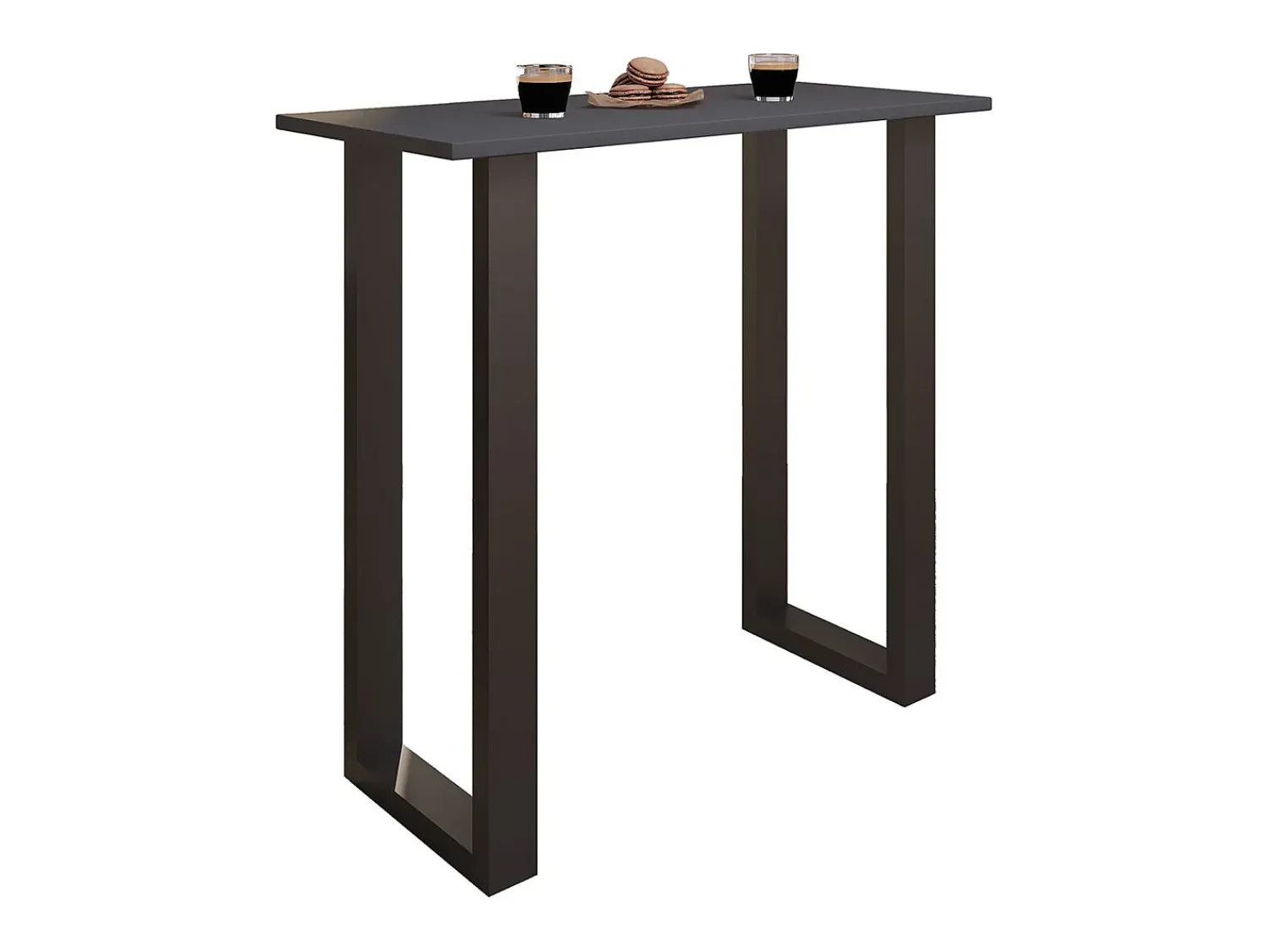 Móvel De Bar*VCM Mesa de bar | Tresen | Mesa em pé | Mesa alta | Mesa de mesa com rolamentos - Xona 110x50 cm (Preto / Antracite) Multicor