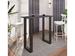 Móvel De Bar*VCM Mesa de bar | Tresen | Mesa em pé | Mesa alta | Mesa de mesa com rolamentos - Xona 110x50 cm (Preto / Antracite) Multicor