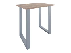 Discount VCM Mesa de bar | Tresen | Mesa em pé | Mesa alta | Mesa de mesa com rolamentos - Xona 110x80 cm (Prata / Sonoma Oak) Multicor