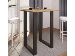 Móvel De Bar*VCM Mesa de bar | Tresen | Mesa em pé | Mesa alta | Mesa de mesa com rolamentos - Xona 80x50 cm (Preto / Carvalho Mel) Multicor
