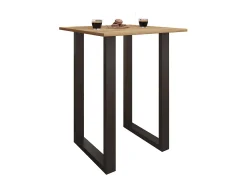 Móvel De Bar*VCM Mesa de bar | Tresen | Mesa em pé | Mesa alta | Mesa de mesa com rolamentos - Xona 80x50 cm (Preto / Carvalho Mel) Multicor