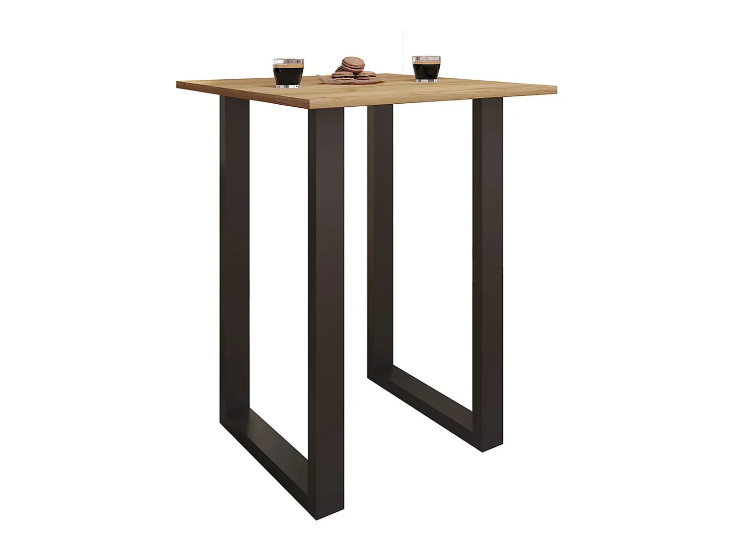 Móvel De Bar*VCM Mesa de bar | Tresen | Mesa em pé | Mesa alta | Mesa de mesa com rolamentos - Xona 80x50 cm (Preto / Carvalho Mel) Multicor