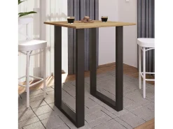 Móvel De Bar*VCM Mesa de bar | Tresen | Mesa em pé | Mesa alta | Mesa de mesa com rolamentos - Xona 80x50 cm (Preto / Carvalho Mel) Multicor
