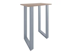 New VCM Mesa de bar | Tresen | Mesa em pé | Mesa alta | Mesa de mesa com rolamentos - Xona 80x50 cm (Prata / Sonoma Oak) Multicor
