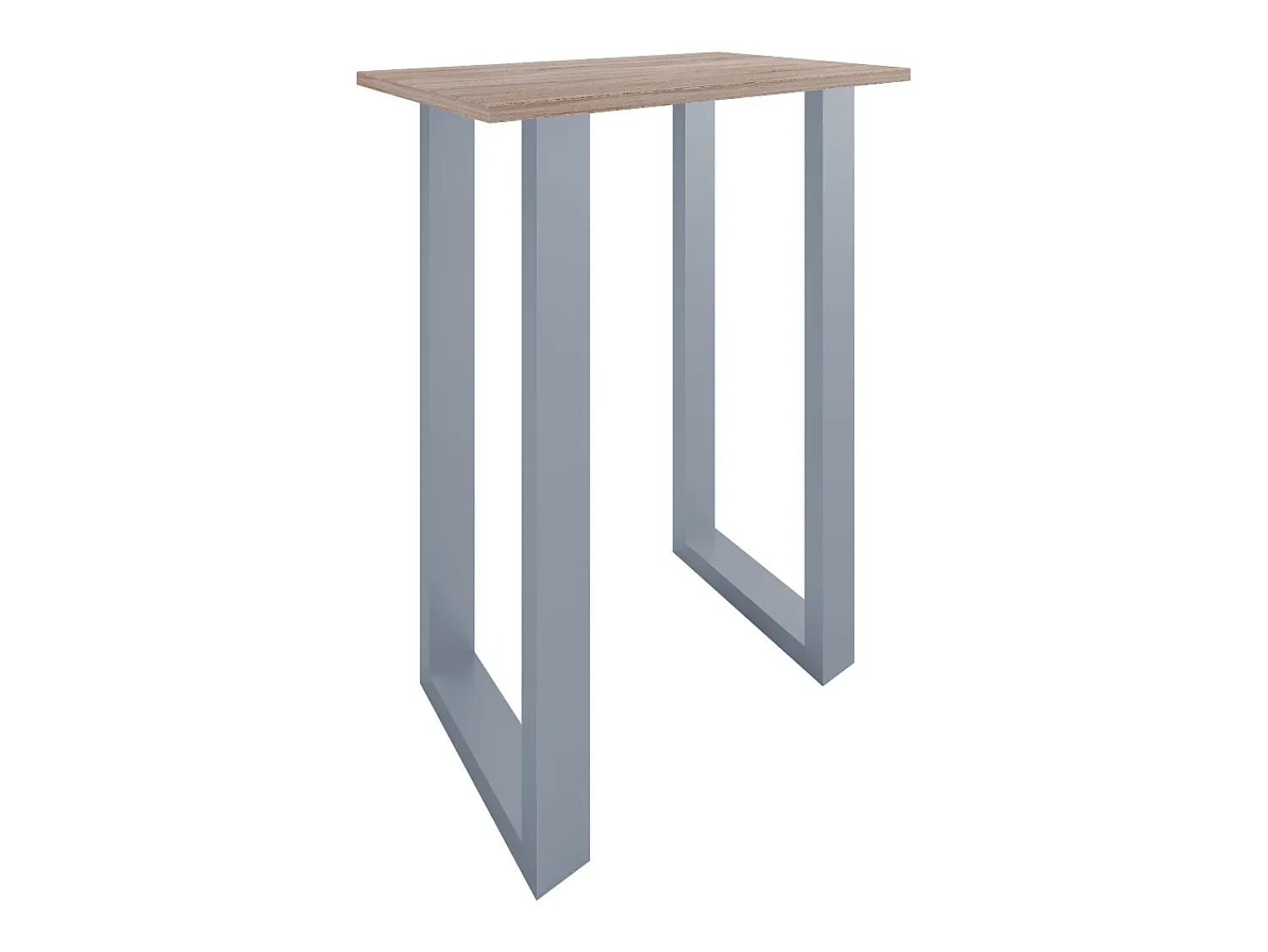 New VCM Mesa de bar | Tresen | Mesa em pé | Mesa alta | Mesa de mesa com rolamentos - Xona 80x50 cm (Prata / Sonoma Oak) Multicor