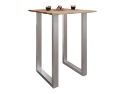 New VCM Mesa de bar | Tresen | Mesa em pé | Mesa alta | Mesa de mesa com rolamentos - Xona 80x50 cm (Prata / Sonoma Oak) Multicor