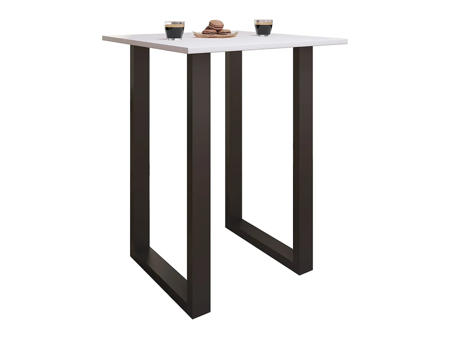 Móvel De Bar*VCM Mesa de bar | Tresen | Mesa em pé | Mesa alta | Mesa de mesa com rolamentos - Xona 80x50 cm (Preto / Branco) Multicor