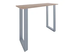 Móvel De Bar|VCM Mesa de bar | Tresen | Mesa em pé | Mesa alta | Mesa de mesa com rolamentos - Xona 140x50 cm (Prata / Sonoma Oak) Multicor