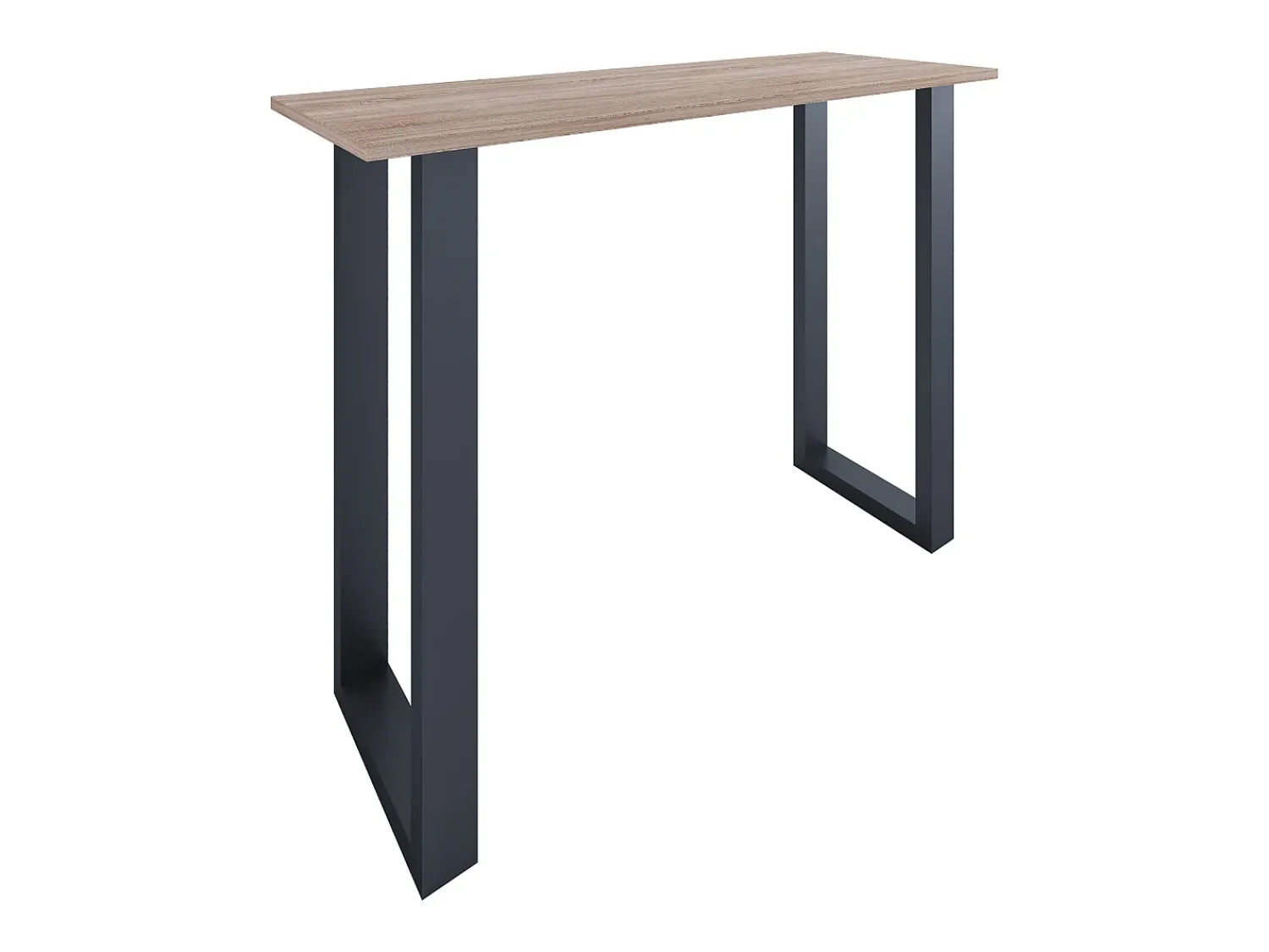 Outlet VCM Mesa de bar | Tresen | Mesa em pé | Mesa alta | Mesa de mesa com rolamentos - Xona 140x50 cm (Preto / Sonoma Oak) Multicor