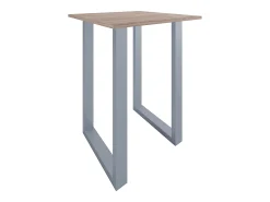 VCM Mesa de bar | Tresen | Mesa em pé | Mesa alta | Mesa de mesa com rolamentos - Xona 80x80 cm (Prata / Sonoma Oak)^ Móvel De Bar