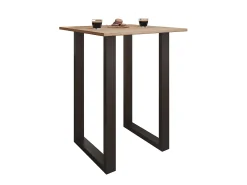 VCM Mesa de bar | Tresen | Mesa em pé | Mesa alta | Mesa de mesa com rolamentos - Xona 80x50 cm (Preto / Sonoma Oak)^ Móvel De Bar