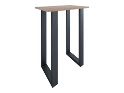 VCM Mesa de bar | Tresen | Mesa em pé | Mesa alta | Mesa de mesa com rolamentos - Xona 80x50 cm (Preto / Sonoma Oak)^ Móvel De Bar
