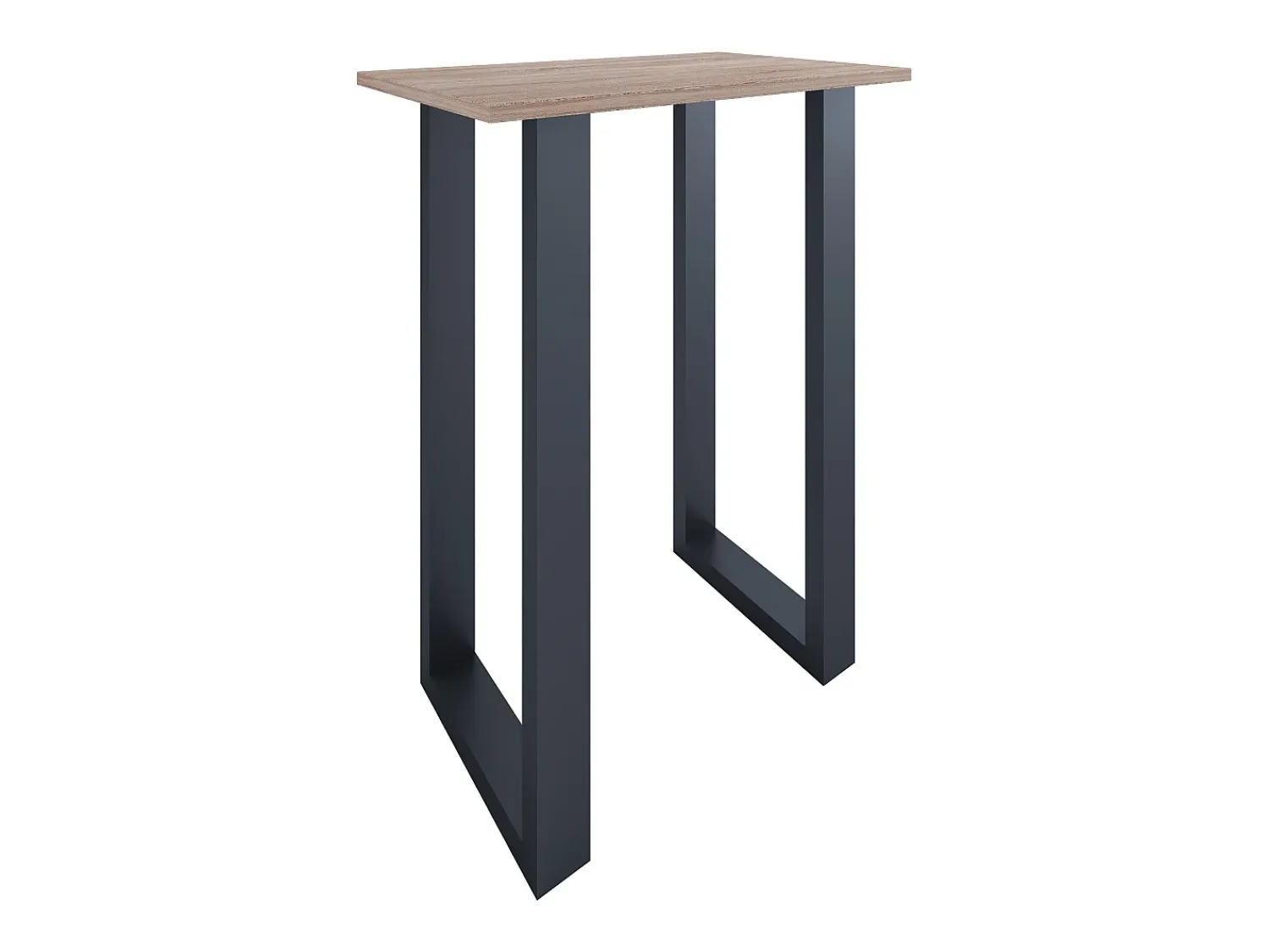 VCM Mesa de bar | Tresen | Mesa em pé | Mesa alta | Mesa de mesa com rolamentos - Xona 80x50 cm (Preto / Sonoma Oak)^ Móvel De Bar