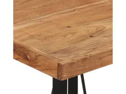 Móvel De Bar| Mesa de bar 55x55x107 cm madeira de acácia maciça e ferro PT372140 Castanho