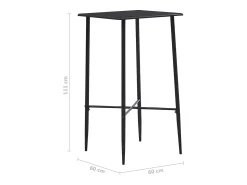 Móvel De Bar* Mesa de bar 60x60x111 cm MDF PT665778 Preto