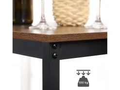 Móvel De Bar* Mesa de Bar 60x60x90 cm preto rústico castanho Preto / Castanho