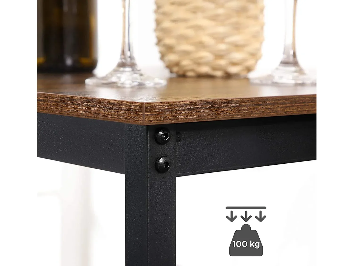 Móvel De Bar* Mesa de Bar 60x60x90 cm preto rústico castanho Preto / Castanho