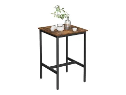Móvel De Bar* Mesa de Bar 60x60x90 cm preto rústico castanho Preto / Castanho