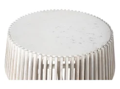 Mesa De Centro*Giner y colomer Mesa de base redonda em mármore e madeira de mangue. Branco