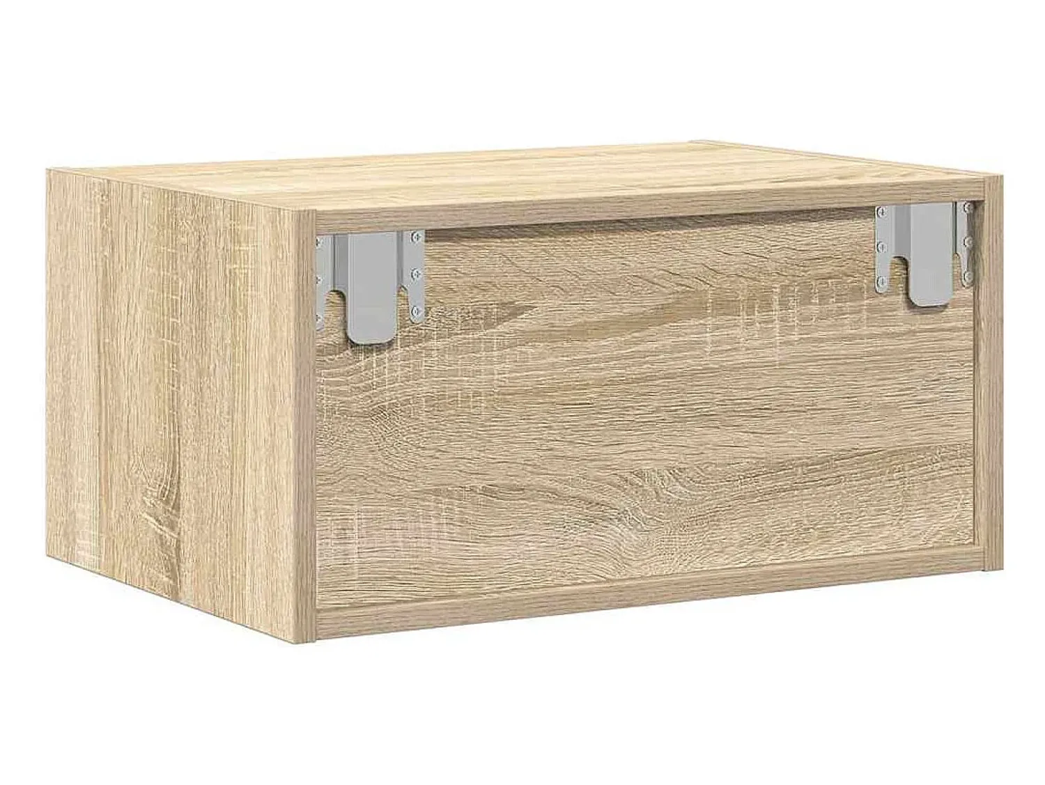 Móvel De Tv|vidaxl Mesa de cabeceira de parede com luzes LED carvalho sonoma Castanho