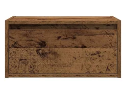 Móvel De Tv*vidaxl Mesa de cabeceira de parede com luzes LED madeira velha Castanho