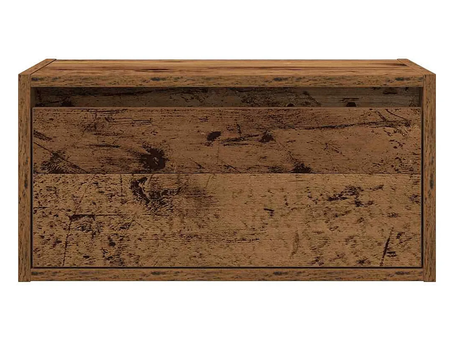 Móvel De Tv*vidaxl Mesa de cabeceira de parede com luzes LED madeira velha Castanho