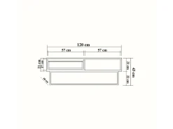 Mesa De Centro|Dmora Mesa de café Dbellod, Mesa de café baixa, Porta-revistas de sofá,Prateleira de sala, 120x60h43 cm, Noz e Preto Castanho