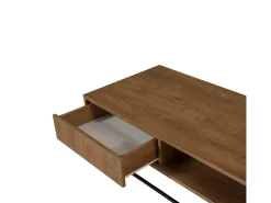 Mesa De Centro|Dmora Mesa de café Dbellod, Mesa de café baixa, Porta-revistas de sofá,Prateleira de sala, 120x60h43 cm, Noz e Preto Castanho