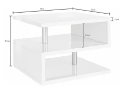 Sale Dmora Mesa de café Dcalligari, Mesa de estar, Armário de armazenamento baixo, Mesa de café, 55x55h41 cm, Ardósia Cinzento