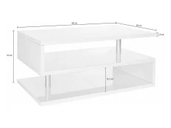 Clearance Dmora Mesa de café Dcambias, Mesa de sala de estar, Armário de armazenamento baixo, Mesa de café, 90x55h41 cm, Ardósia Cinzento
