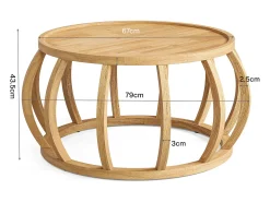 Tribesigns Mesa de Café de Madeira Sólida, Mesa Central Redonda de 80cm com Base de Moldura Curva^ Mesa De Centro