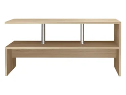 Clearance VCM Mesa de café de madeira Sofatic Sala de estar Mesa de mesa lateral Mesa de café Maliso L (Sonoma Oak) Castanho