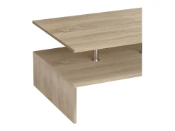Clearance VCM Mesa de café de madeira Sofatic Sala de estar Mesa de mesa lateral Mesa de café Maliso L (Sonoma Oak) Castanho