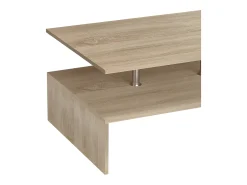 Clearance VCM Mesa de café de madeira Sofatic Sala de estar Mesa de mesa lateral Mesa de café Maliso L (Sonoma Oak) Castanho