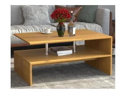 Mesa De Apoio*VCM Mesa de café de madeira Sofatic Sala de estar Mesa de mesa lateral Mesa de café Maliso L (faia) Castanho