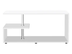 Clearance VCM Mesa de café de madeira Sofatic Sala de estar Mesa de mesa lateral Mesa de café Maliso M Branco