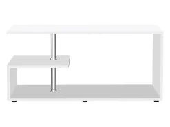 Clearance VCM Mesa de café de madeira Sofatic Sala de estar Mesa de mesa lateral Mesa de café Maliso M Branco