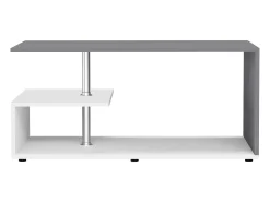 Hot VCM Mesa de café de madeira Sofatic Sala de estar Mesa de mesa lateral Mesa de café Maliso M (branco / antracite) Preto / Branco