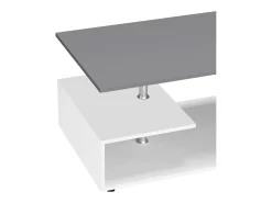 Hot VCM Mesa de café de madeira Sofatic Sala de estar Mesa de mesa lateral Mesa de café Maliso M (branco / antracite) Preto / Branco