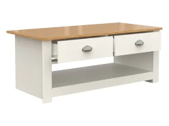Mesa De Centro*VCM Mesa de café de madeira Mesa de café Sofatic Sala de estar Gaveta de mesa Balusa (Branco) Multicor